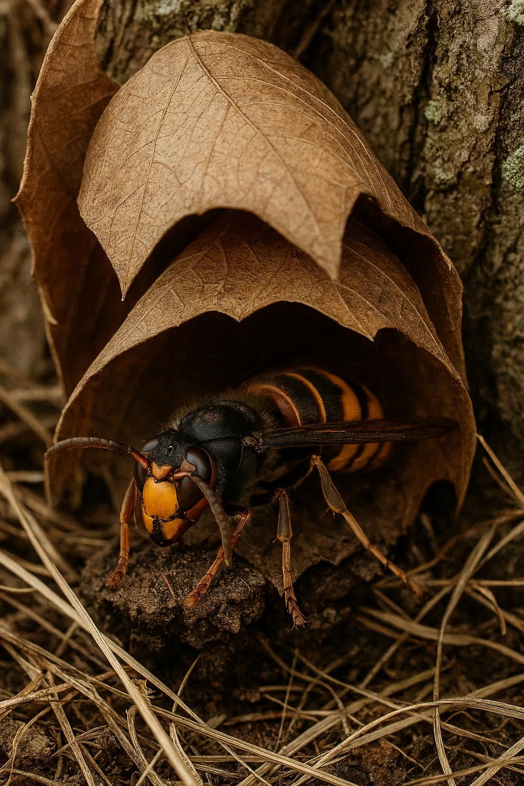 Intervention sur nid de frelons en façade